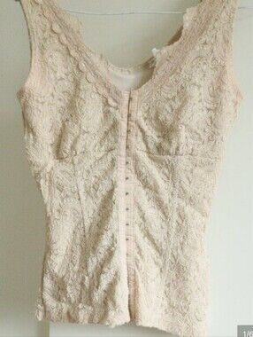 Vintage Lace Hook-and-Eye Corset Cami